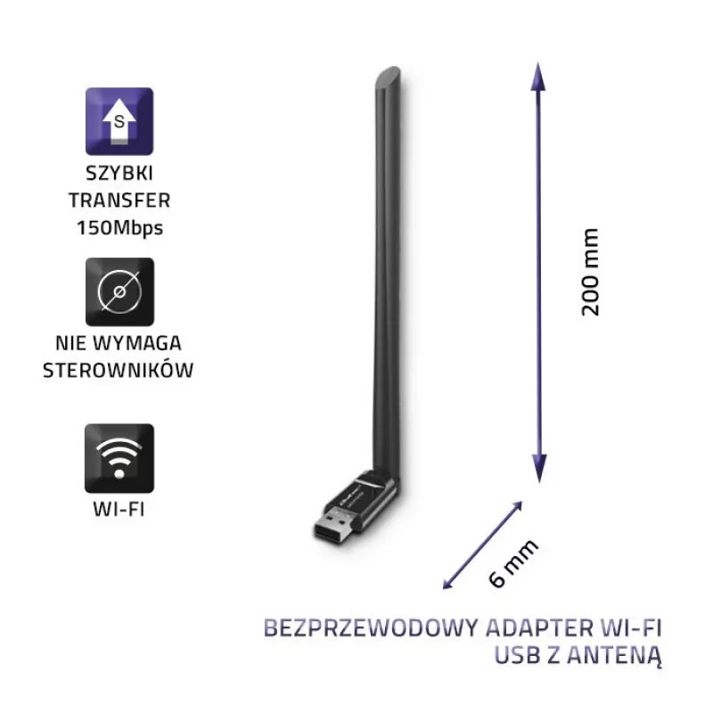 Netwerkkaart Qoltec 57001 WLAN 150 Mbit/s