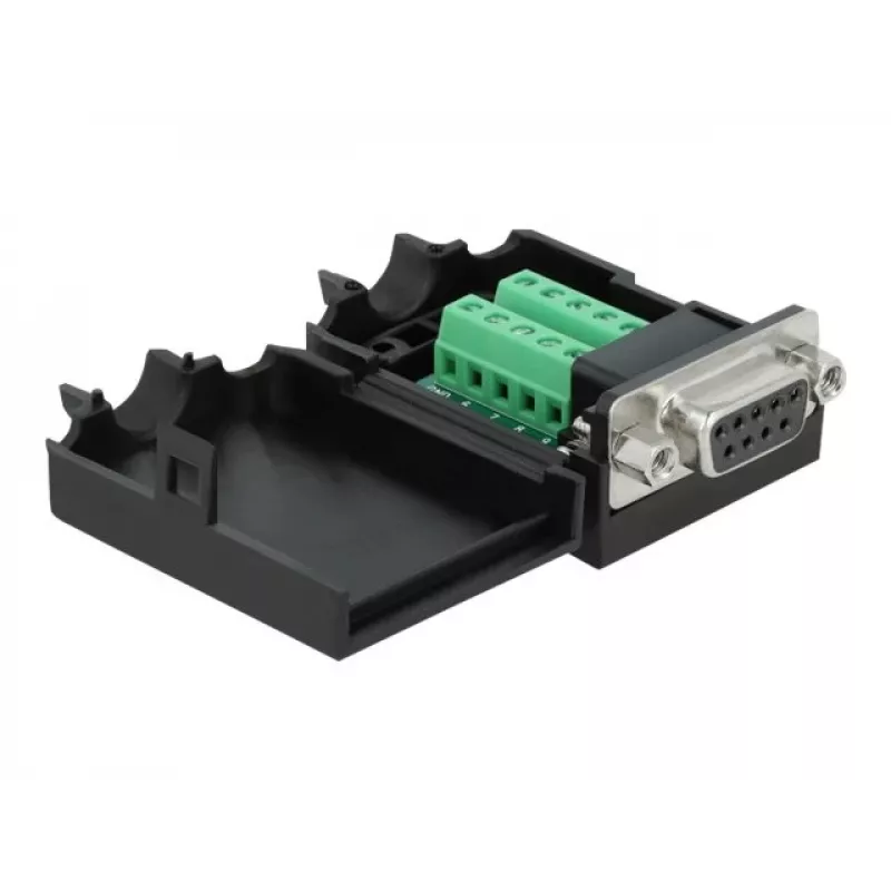 Draadverbinder DeLOCK 66265 Sub-D 9 10-polige klemmenstrook zwart