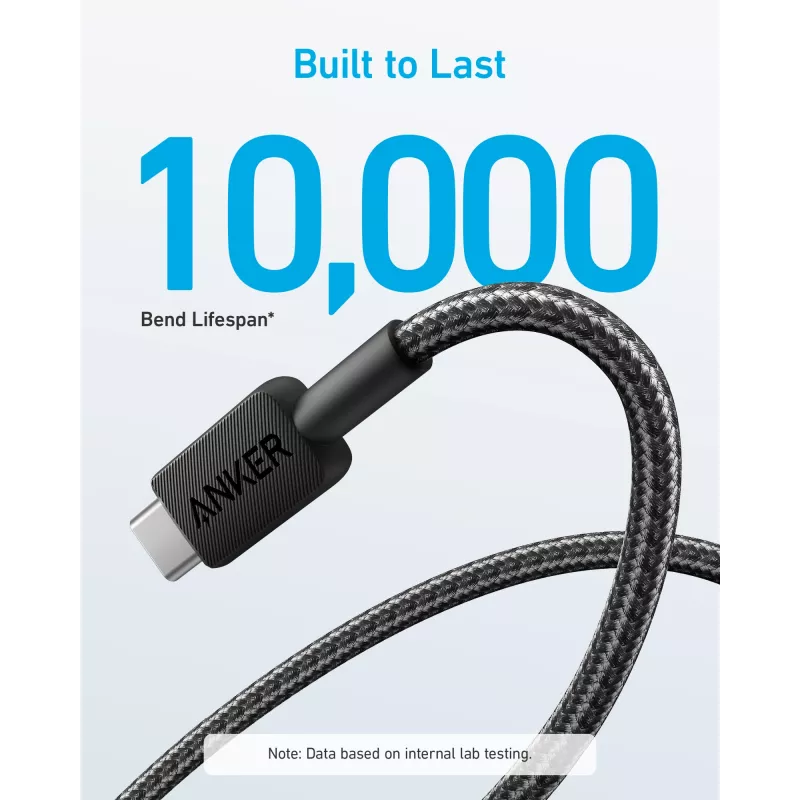 Anker Innovations 322 USB-A naar USB-C kabel nylon 1,8M zwart - kabel - digitaal/data