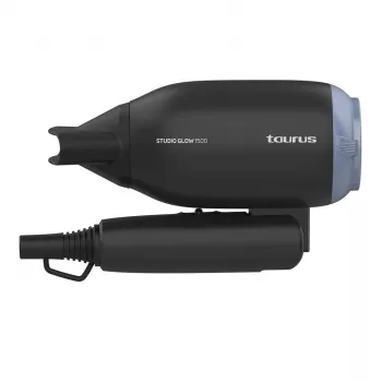 Haardroger Taurus Studio Glow 1500 — 1400 W, 3 warmtestanden, 2 snelheden, opvouwbaar, ophangbaar, zwart