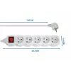 Stekkerdoos ESPERANZA ELK214W 1,5 m, 5 Type-E-netstopcontacten, binnen, wit