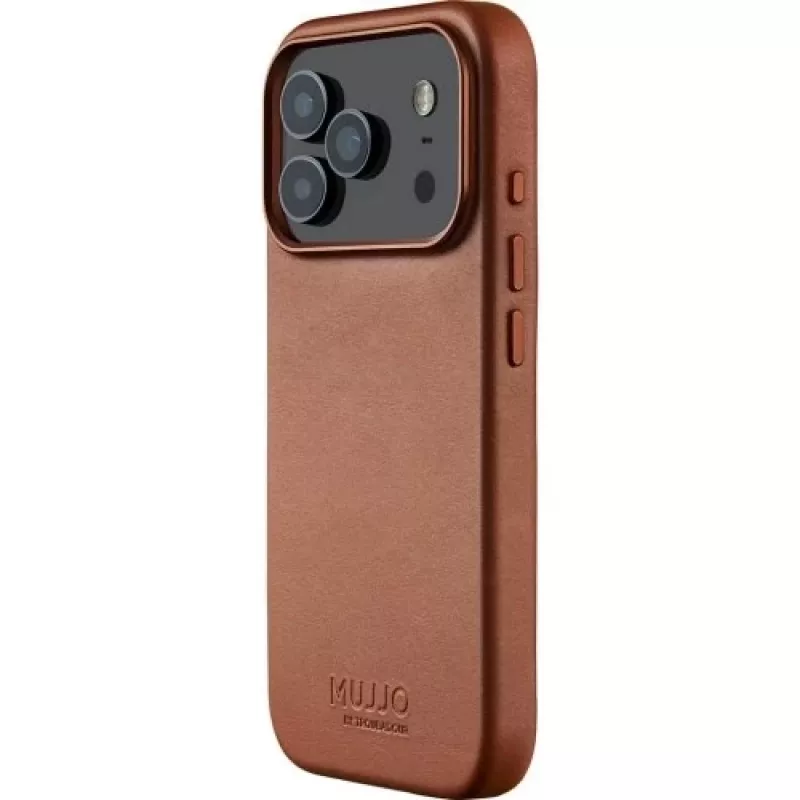 Mujjo Full Leather Case MagSafe hoes voor iPhone 17 Pro bruin