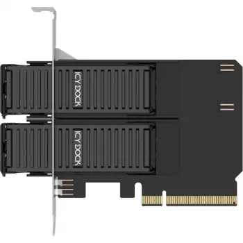 PCIe-adapterkaart icybox MB312M4P-B — 2× M.2 NVMe naar PCIe 4.0 x8 (bifurcatie)