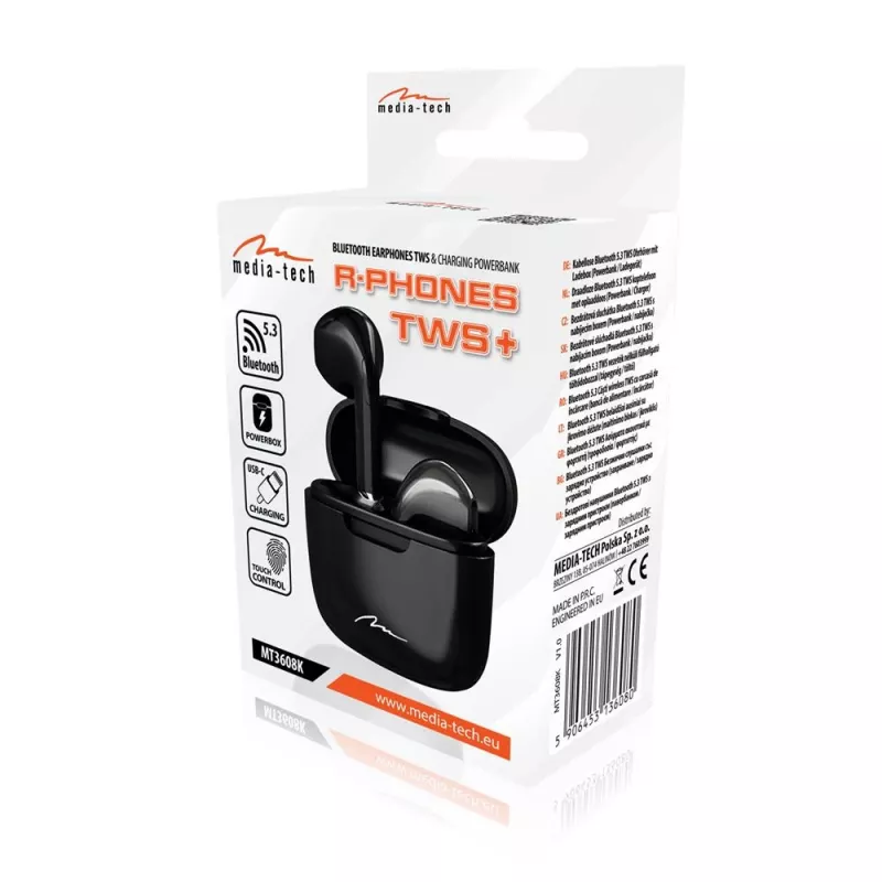 Hoofdtelefoon Media-Tech MT3608K R-Phones TWS+ zwart