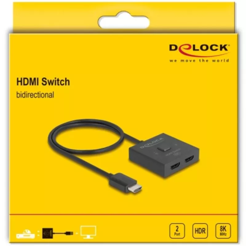 HDMI-switch DeLOCK 18901 144Hz zwart plastic 55x55x15mm