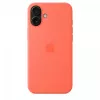 iPhone 16 Plus siliconen case met MagSafe - mandarijn