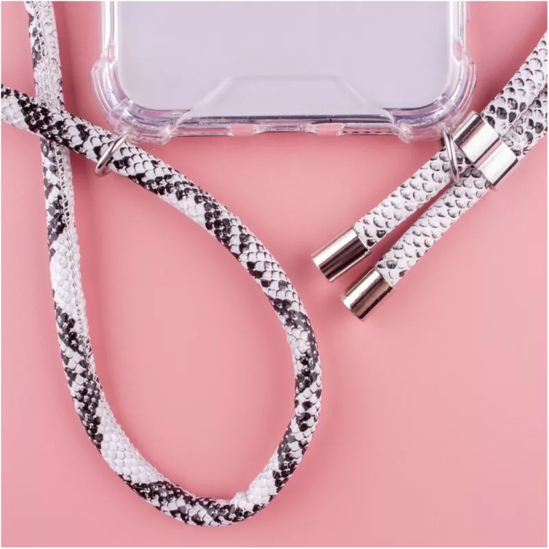 Hanger-hoesje Lookabe Snake Edition voor iPhone 7/8 Plus – zilver, draagbaar telefoonhoesje