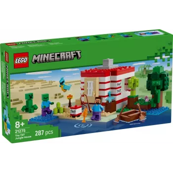 LEGO Minecraft set 21275 TNT junglehuis bouwspeelgoed, 287 onderdelen, 2 minifiguren, vanaf 8 jaar