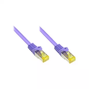 RJ45 patchkabel met Cat.7 ruwe kabel en trekontlasting (RNS®), S/FTP, PiMF, halogeenvrij, 600MHz, OFC, violet, 1m, Good Connections® (8070R-010V)