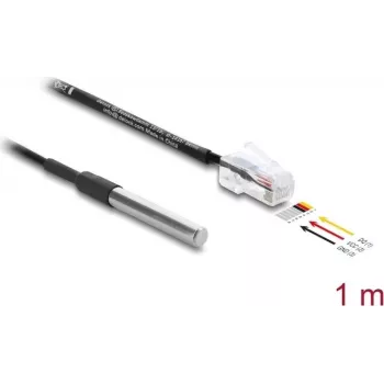 Sensor-/actuatorkabel DELOCK 91384 — 1 m, RJ-45-stekker, zwart