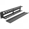 DeLOCK - Kabelgeleidingsplaat voor schakelkast - zwart - 2U - 48,3 cm (19) (66553)