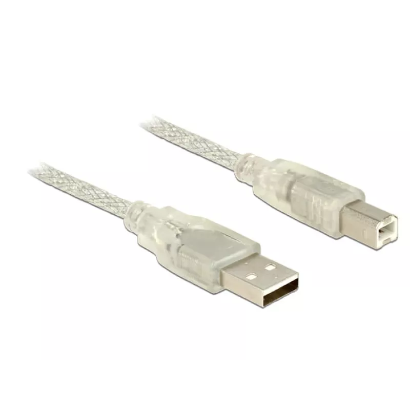 USB-kabel DeLOCK 83895 USB 2.0 3 m USB A USB B transparant