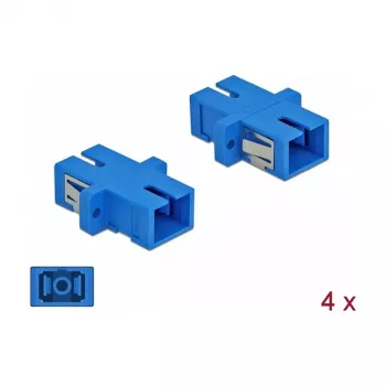 Glasvezeladapter SC-bus naar SC-bus, DELOCK 85990, blauw, 4-pack