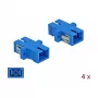 Glasvezeladapter SC-bus naar SC-bus, DELOCK 85990, blauw, 4-pack