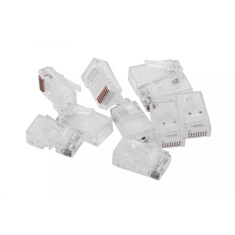 RJ45-stekker GEMBIRD PLUG3UP6/100, Cat5, rechte stekker, transparant, vergulde contacten, 100-pack