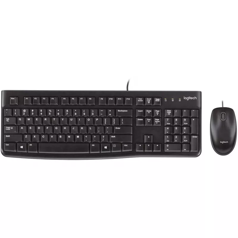 Desktop MK120, bedraad, USB, QWERTZ, zwart, muis inbegrepen