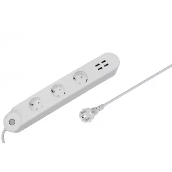 Slimme stekkerdoos Denver SHP-300U 3 AC-stopcontacten type E 4 wit