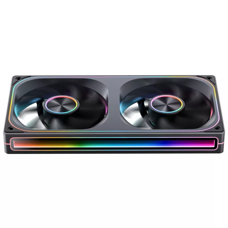 120mmx2 ARGB PWM behuizingsventilator, Jonsbo ZA-240 Infinity Mirror 240mm zwart