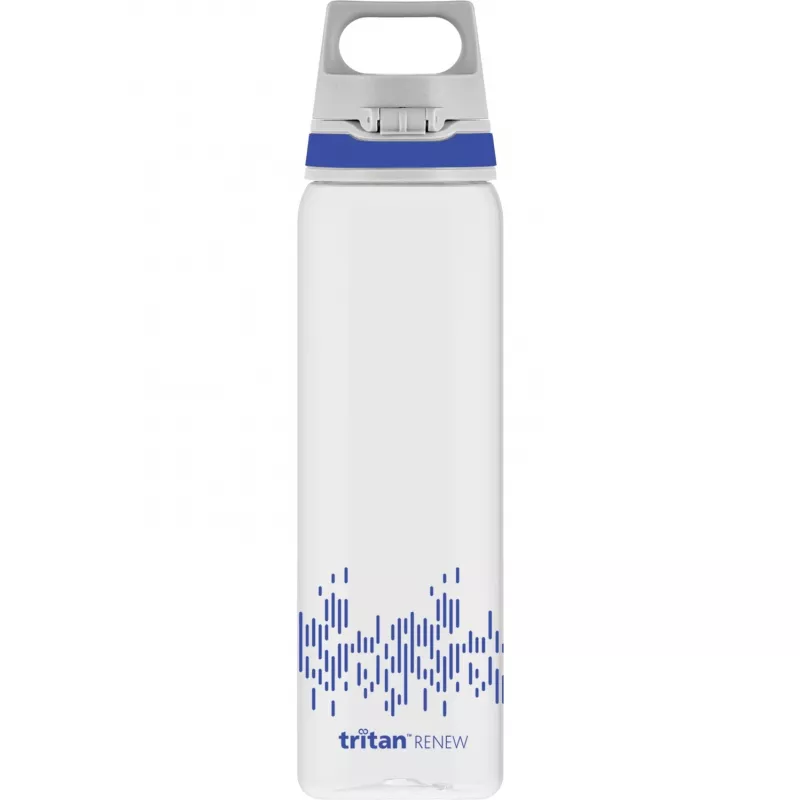 Drinkfles Total Clear One MyPlanet Blue 0,75 L transparant/donkerblauw, eenhandssluiting ONE