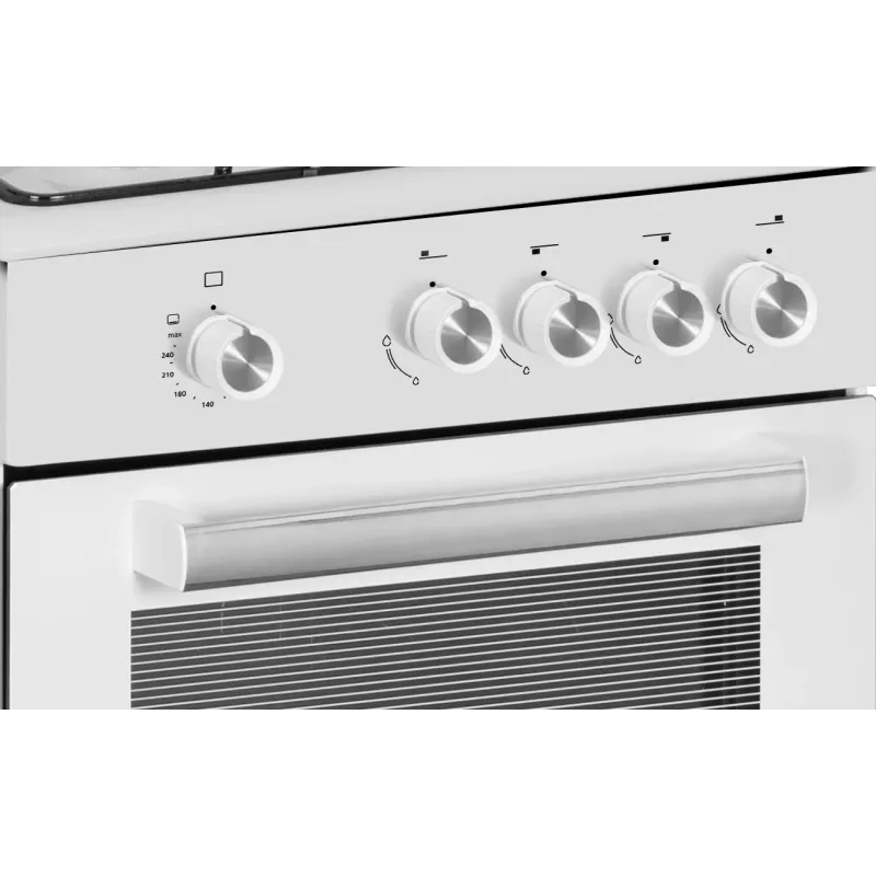 Simfer fornuis 4401SGRBB kookplaattype gas oventype gas wit breedte 50 cm 49 L diepte 55 cm