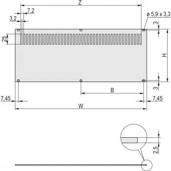 SCHROFF REAR PANEL 4U 84HP PERF. - rack-accessoire (30849030)