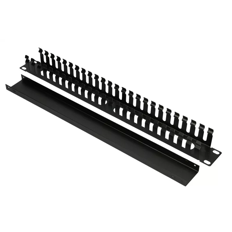 Extralink EX.9700 kabelorganizer 1U 19" met metalen deksel, zwart