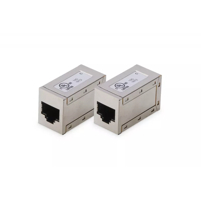 Digitus CAT 6 modulaire koppeling, afgeschermd, 2 stuks, RJ-45, goudcontacten, zilver
