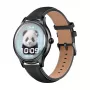 Smartwatch Colmi L28 met zwarte siliconen en zwarte lederen band
