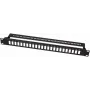 19 inch glasvezelpaneel voor 24x SC-duplex- of LC-quad-koppelingen - zwart