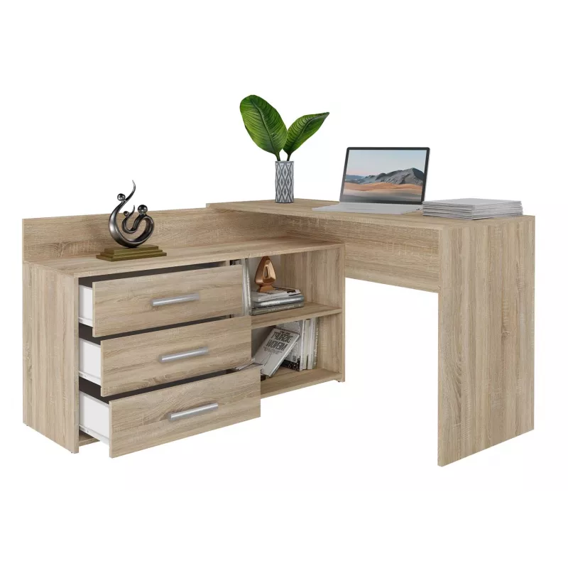 Topeshop DANY SONOMA KPL computertafel eikenkleur