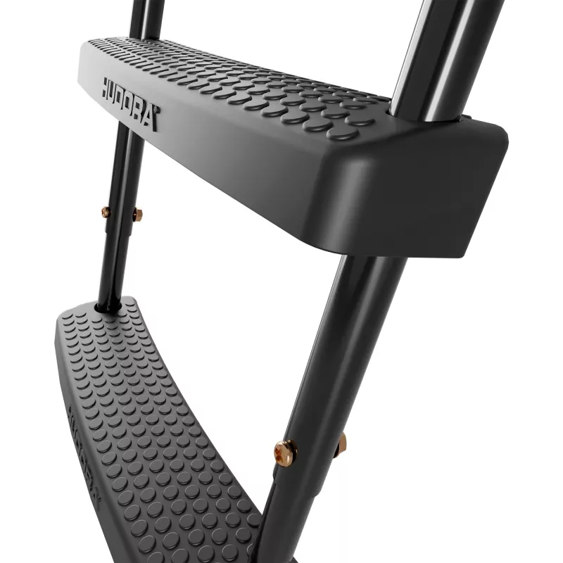 Trampolineladder HUDORA universeel 70–100 cm, zwart, verstelbare veiligheidstrappen