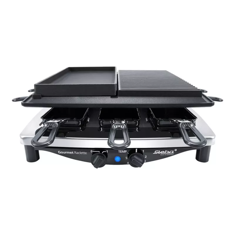 Steba RC 4 Plus Deluxe Chrome raclettegrill, roestvrij staal/zwart