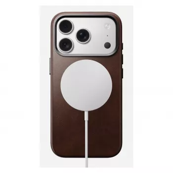 Telefoonhoesje Nomad Traditional Leather Case voor iPhone 17 Pro, leer-microvezel, geschikt voor 6,3 inch (16 cm), bruin