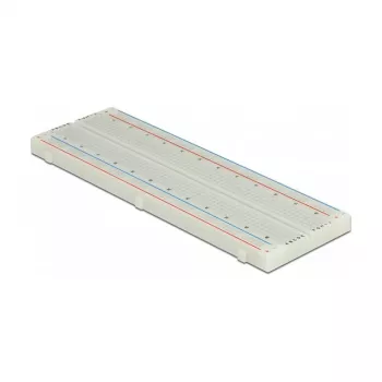 Breadboard DELOCK 18313 — soldeervrij prototyping-board, kunststof, 55×165×9 mm, wit