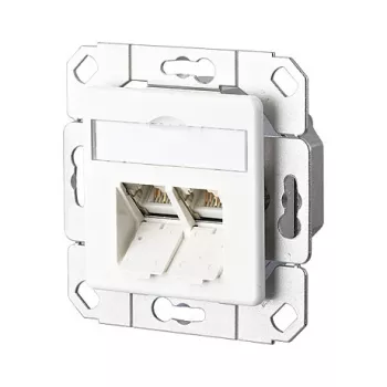 Metz Connect 130C381102-I E-DAT C6A Inbouw aansluitdoos met 2 poorten, zuiver wit