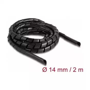 DeLOCK spiraalslang flexibel 2 m x 14 mm zwart polyethyleen