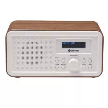 Radio DENVER DAB-30DW DAB/UKW-tafelradio met donkere houtafwerking