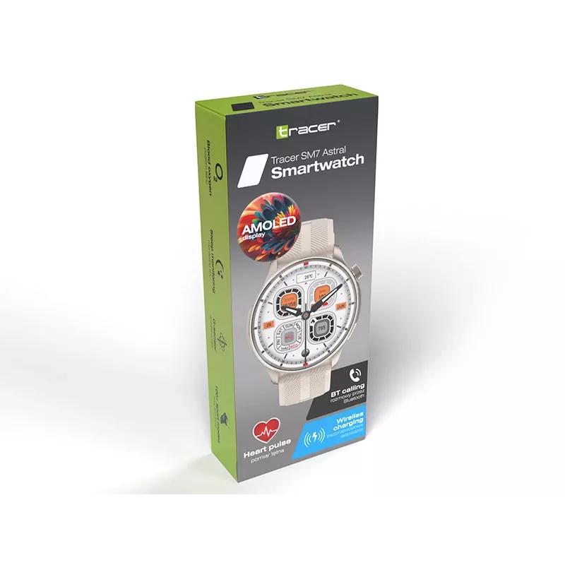 Smartwatch TRACER SM7 Astral Starlight — Bluetooth, hartslagmeter