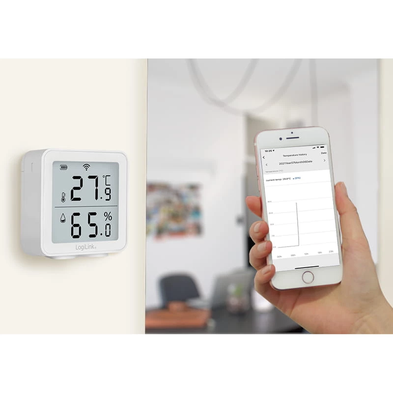 LogiLink SC0116 hygrometer psychrometer binnen elektronisch wit digitaal