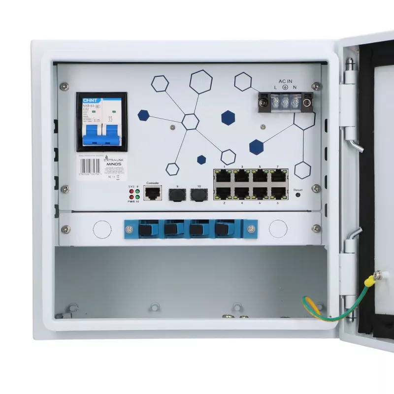 Managed switch Extralink Minos 8x RJ45 1000Mbps PoE 200W L2