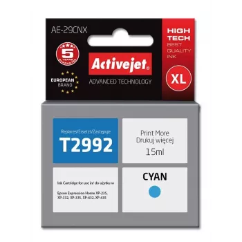 Activejet AE-29CNX inkt (vervanger voor Epson 29XL T2992; Supreme; 15 ml; cyaan)