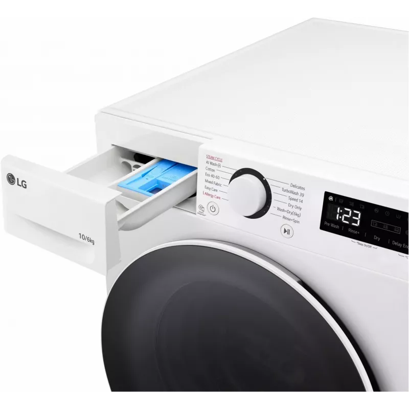 LG F4DR510S0W was-droogcombinatie 10 kg 1400 t/min wit