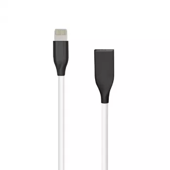 Siliconen kabel USB-Lightning, 1 m (wit)