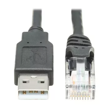 EATON TRIPPLITE USB-A naar RJ45 rollover-consolekabel M/M - Cisco-compatibel 250 Kbit/s 1,83 m zwart (U009-006-RJ45-X)