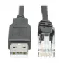 EATON TRIPPLITE USB-A naar RJ45 rollover-consolekabel M/M - Cisco-compatibel 250 Kbit/s 1,83 m zwart (U009-006-RJ45-X)