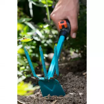 Gardena 08915-20 - schoffel - trapeziumvormig - staal - blauw - zwart/oranje (08915-20)