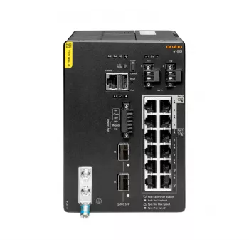 Hewlett Packard Enterprise HPE Aruba 4100i - switch - 8 x 10/100/1000 (PoE Class 4) + 4 x 10/100/1000 (PoE Class 6) + 2 x SFP+ - DIN-railmontage - PoE Class 4 / PoE Class