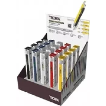 Clip-on balpen met drukmechanisme TROIKA PIP20 kleuren assorti 20 stuks