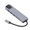 GEMBIRD USB Type-C 6-in-1 Multiport-adapter A-CM-COMBO5-06 — HDMI, PD 54W, Gigabit-LAN, 2× USB-A, Type-C (5 Gbit/s)