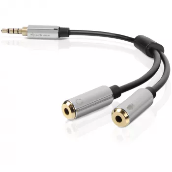 Sharkoon PMP35 - audio-adapter - 4-polige mini-stekker (M)